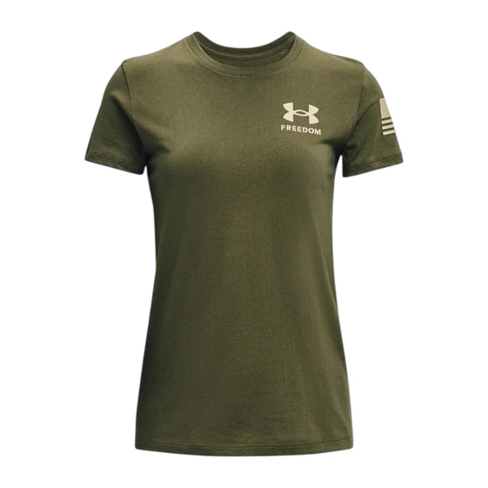 Under Armour Women's New Freedom Flag T-Shirt Od Green/Desert Sand - Regular